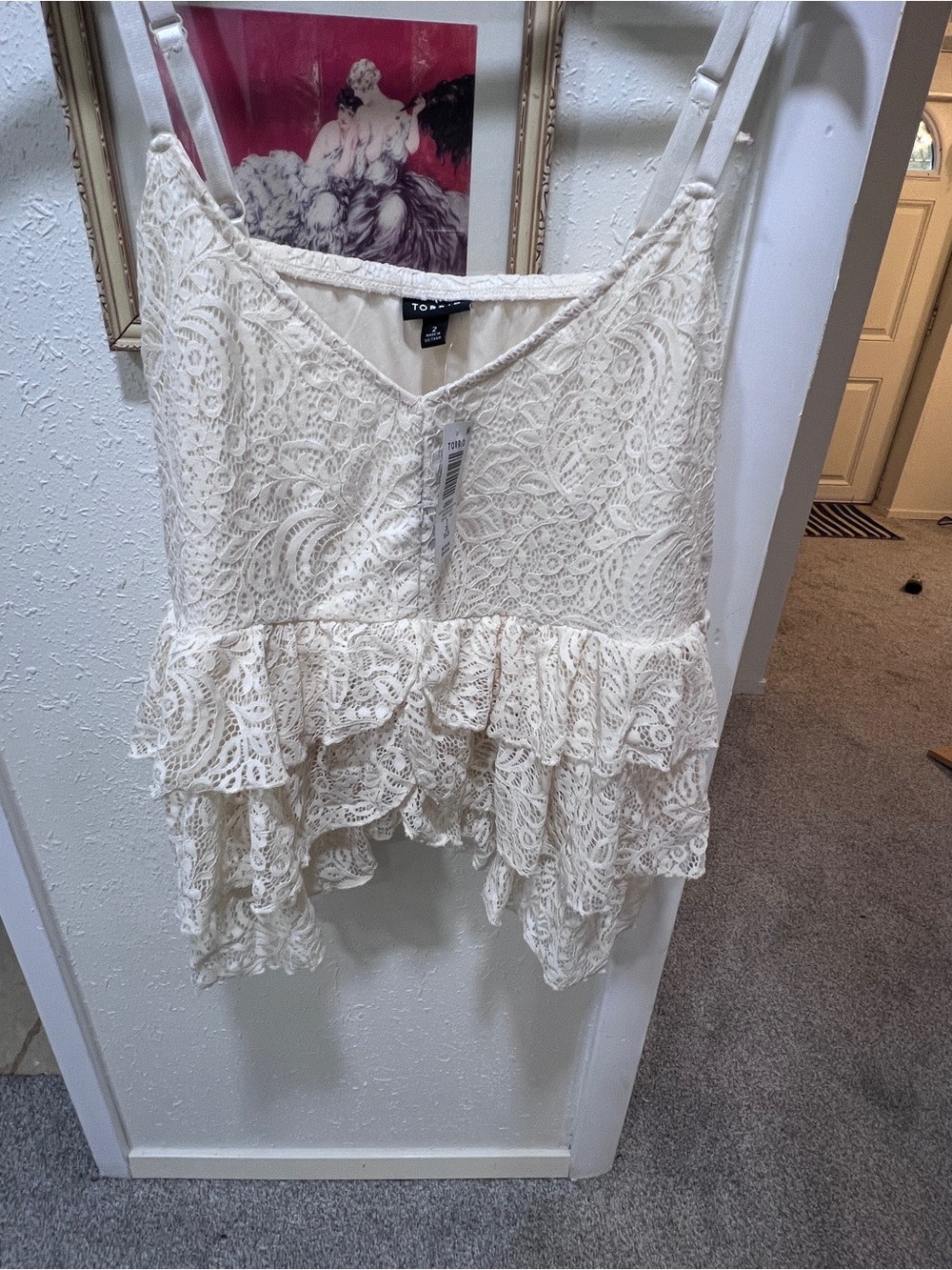 torrid Cream Lace Ruffle Cami